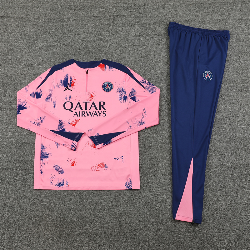 Paris Saint-Germain PSG 24-25 Kids Long Sleeve Training Set - Pink - SOCCERDEALSHOP