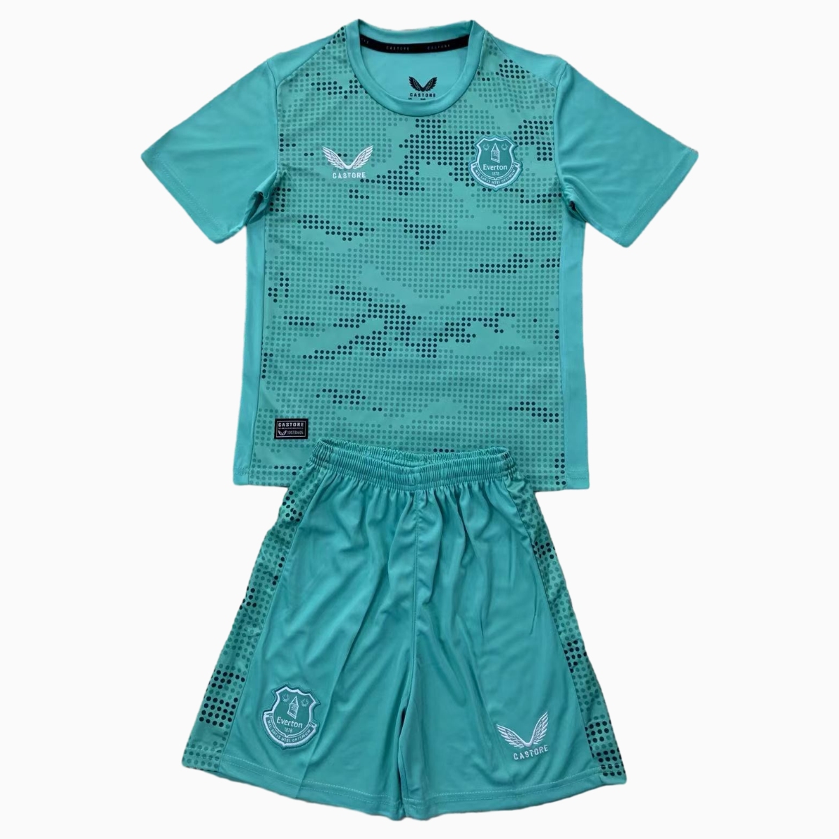 Everton 24-25 Lake Blue Goalkeeper Kids Kit - SOCCERDEALSHOP