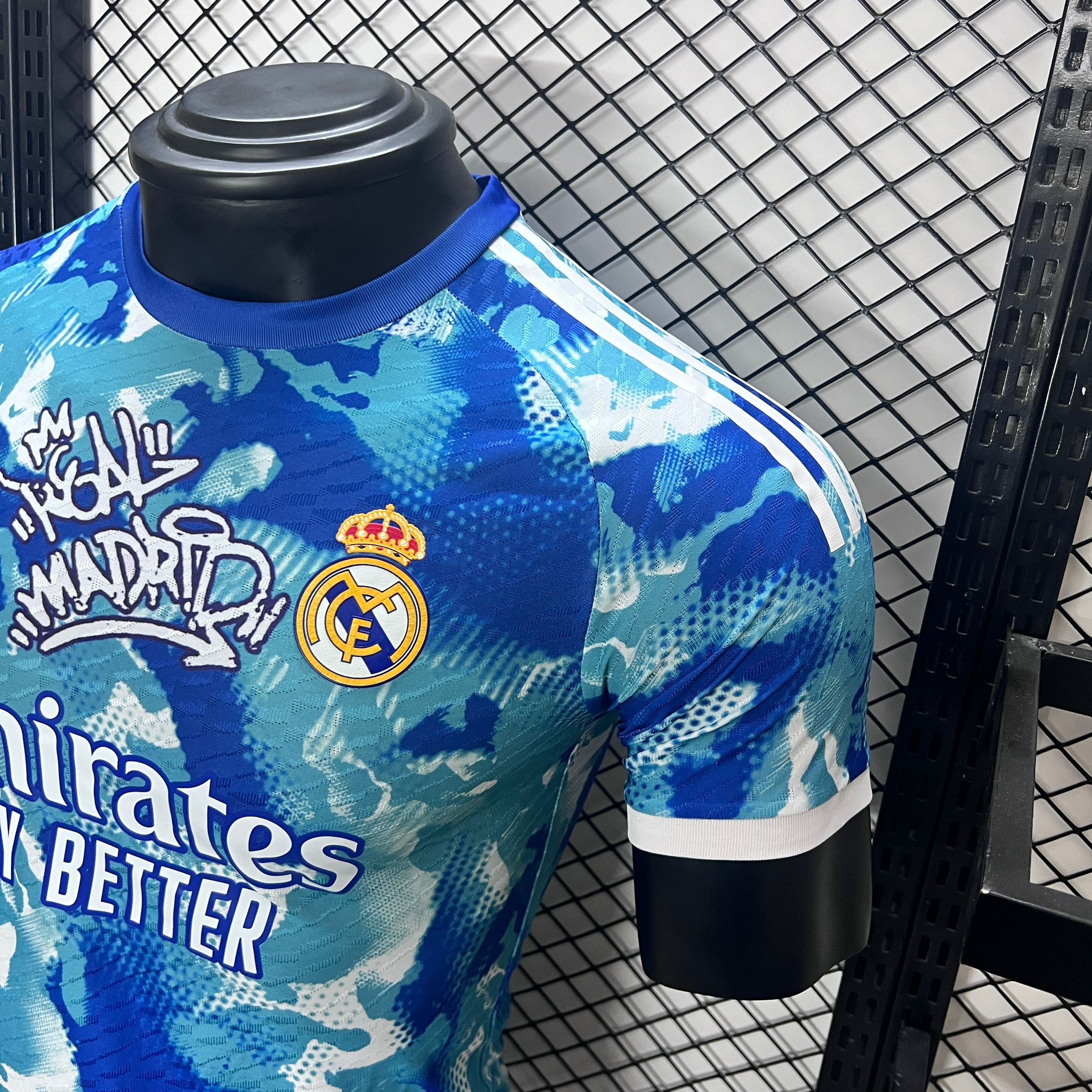 Real Madrid 24-25 Blue Watercolor Special Edition Jersey - Player Version - SOCCERDEALSHOP