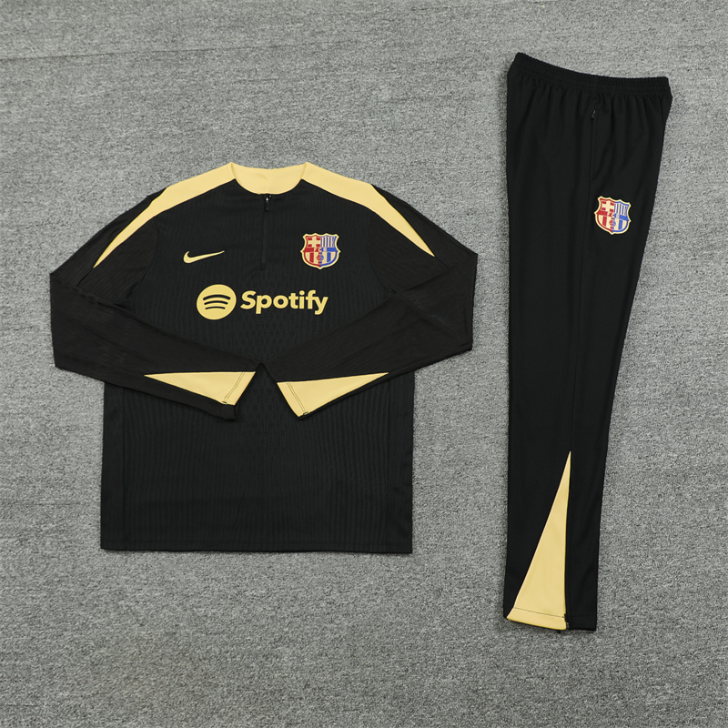 B.A.R.S.A 24-25 Long Sleeve Training Set - Player Version - Black Gold - SOCCERDEALSHOP