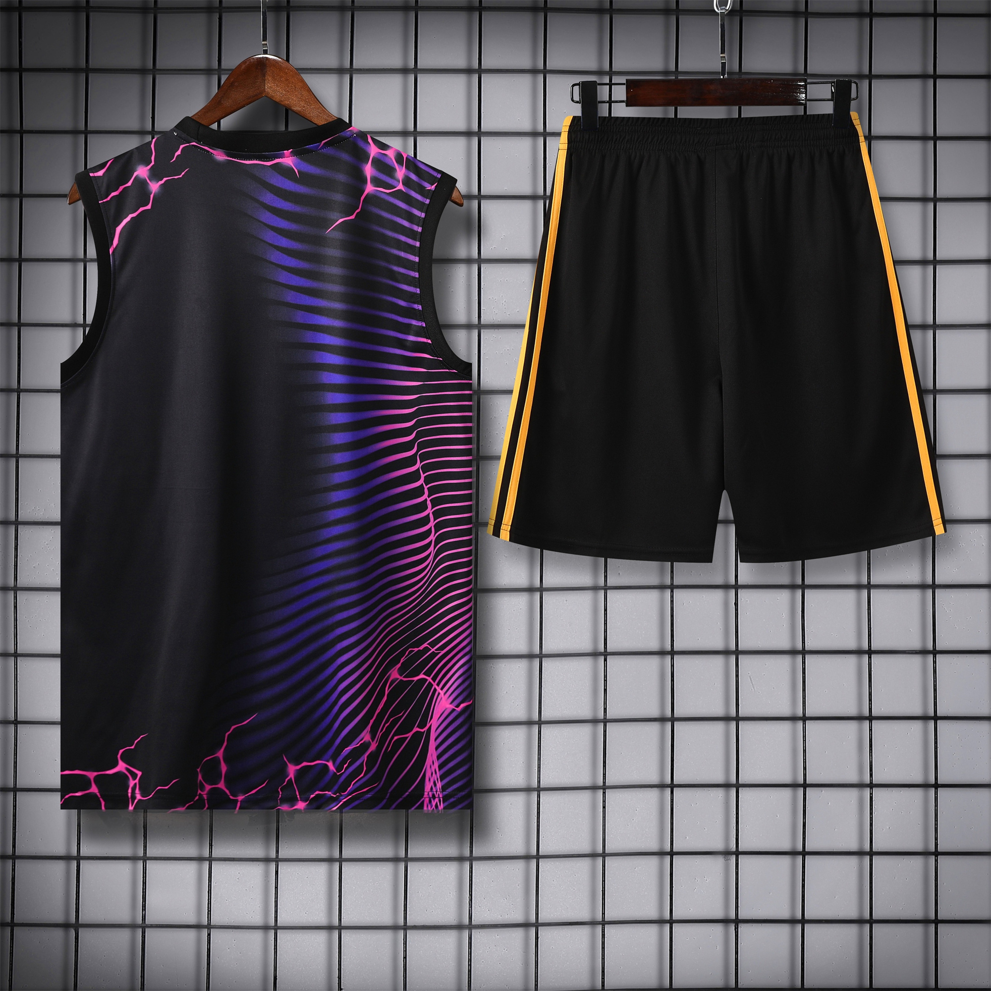 Real Madrid 24-25 Vest Training Set - Purple & Black Leopard - SOCCERDEALSHOP