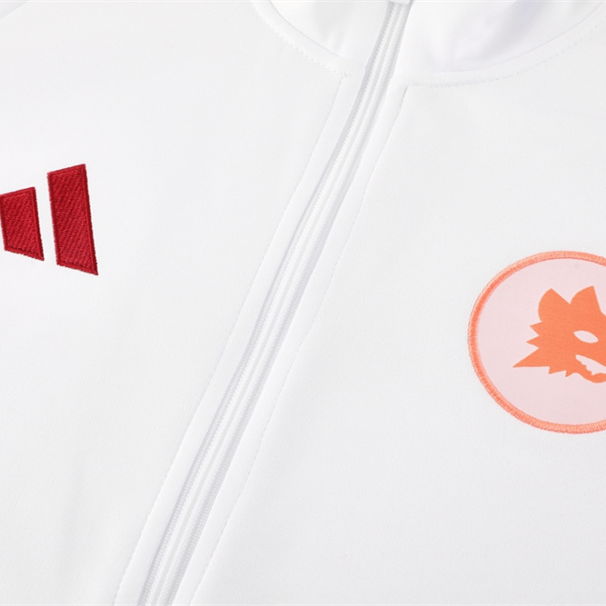 AS Roma 24-25 Originals LFSTLR Jacket Training Tracksuit - White Top and Red Pant - SOCCERDEALSHOP