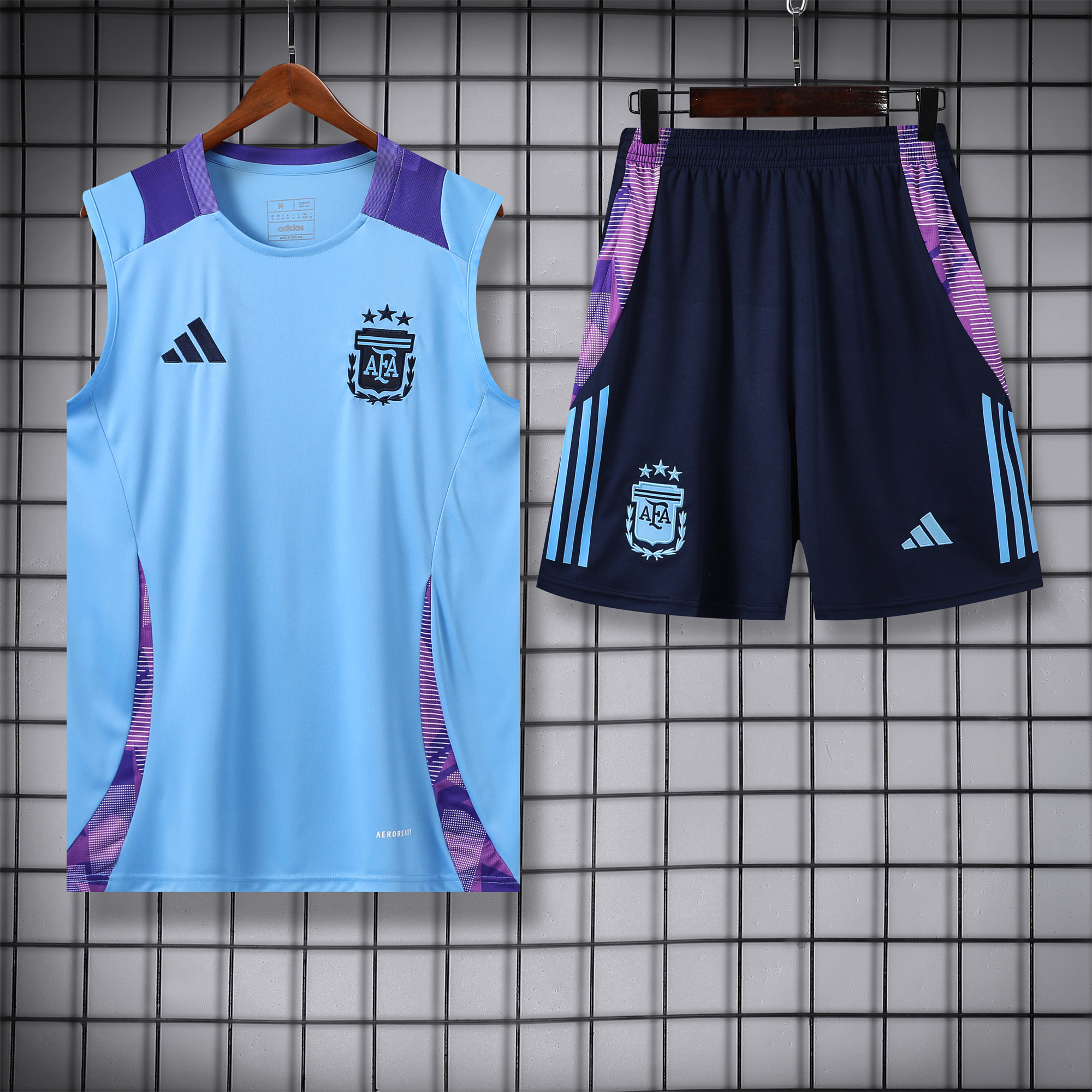 Argentina 24-25 Vest Training Set - Blue Vest & Deep Blue Shorts - SOCCERDEALSHOP
