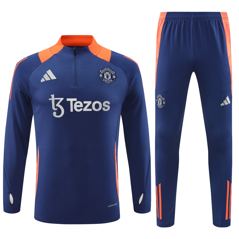 Manchester United 24-25 Long Sleeve Training Set - Deep Blue - SOCCERDEALSHOP