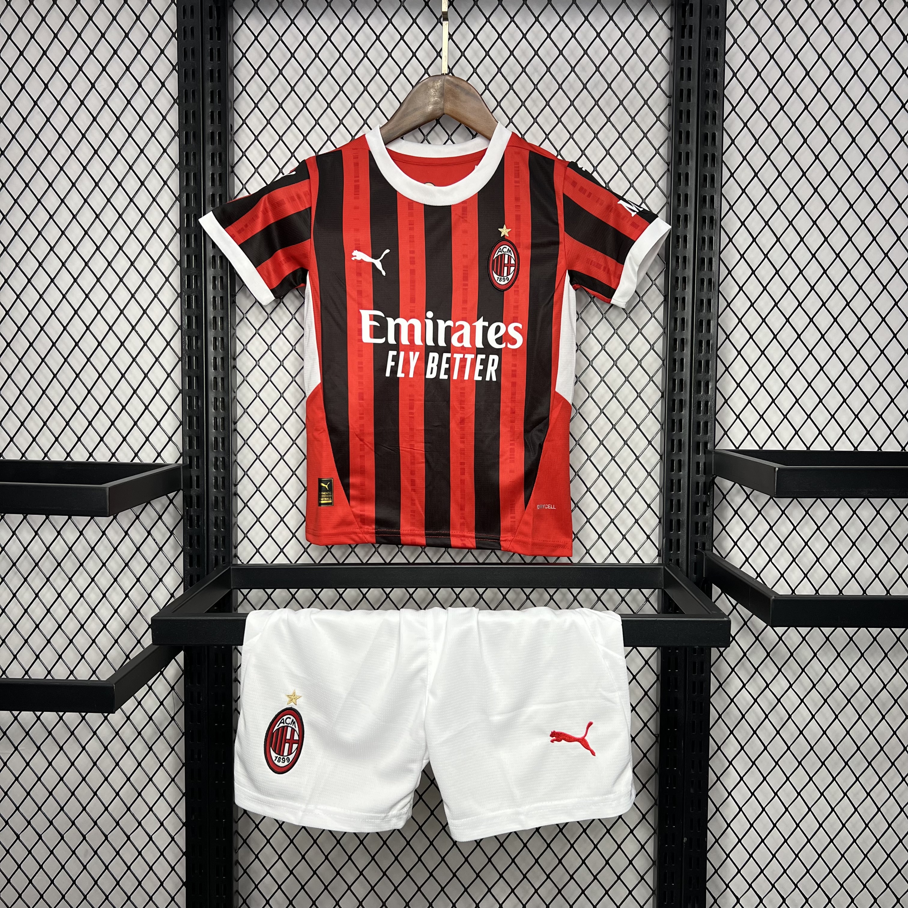 AC Milan 24-25 Home Stadium Kids Kit - SOCCERDEALSHOP