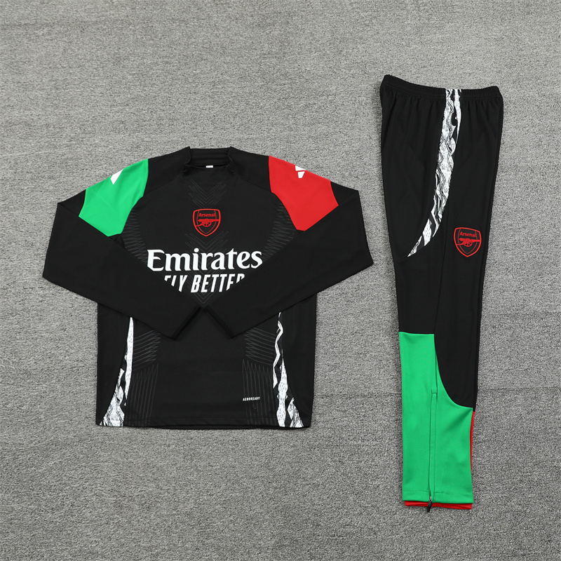 Arsenal 24-25 Long Sleeve Training Set - Player Version - Black - SOCCERDEALSHOP