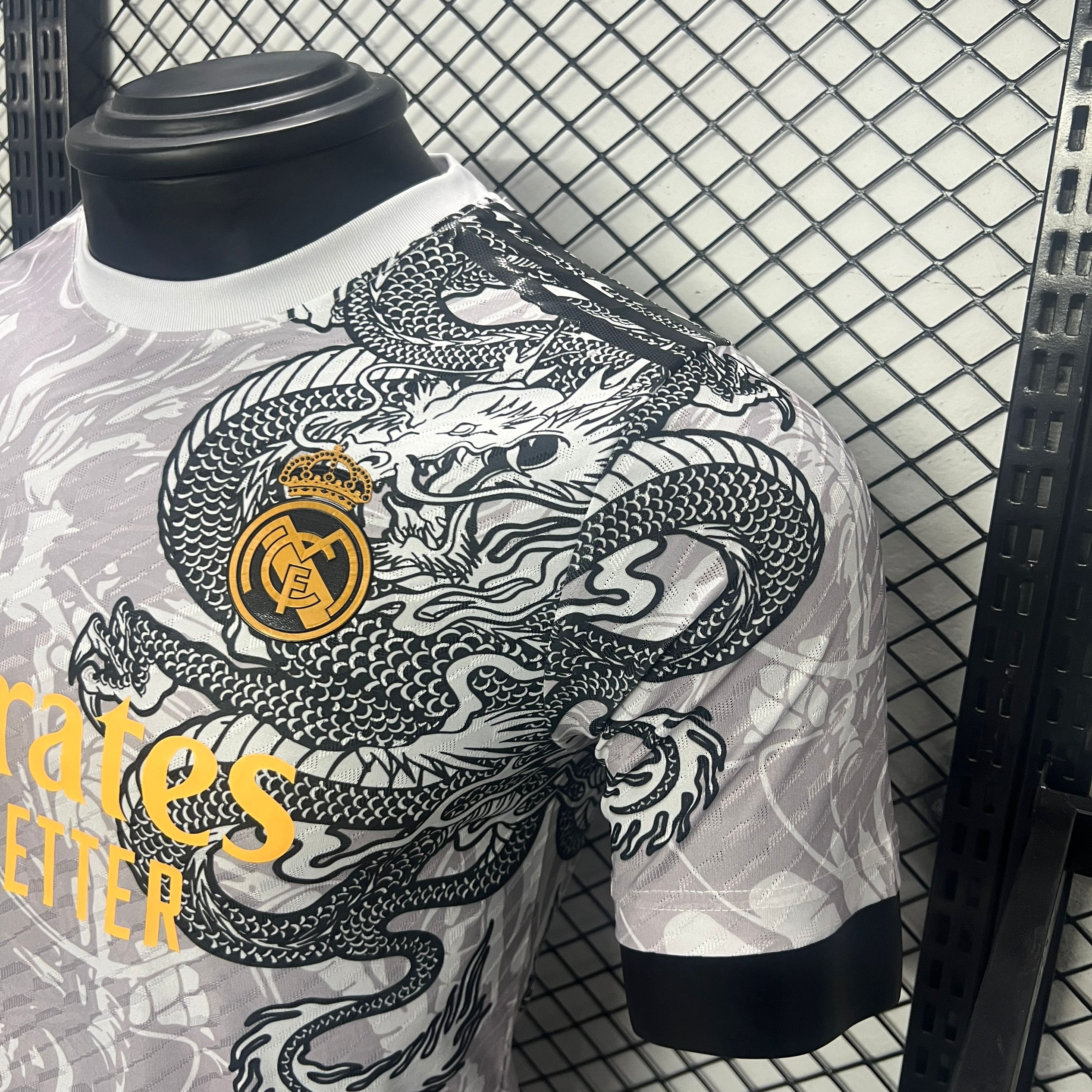 Real Madrid 24-25 Black Dragon Special Edition Gray Jersey - Player Version - SOCCERDEALSHOP