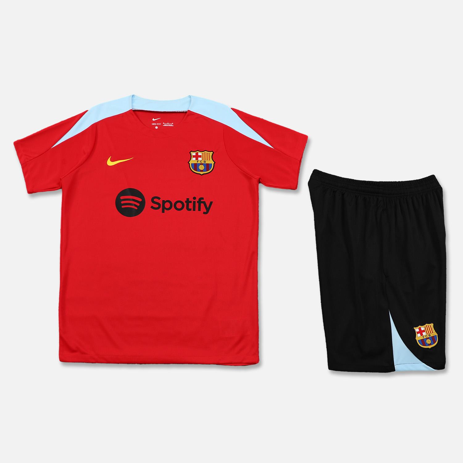 B.A.R.S.A 24-25 Short-Sleeve Training Set - Red Top & Black Shorts - SOCCERDEALSHOP