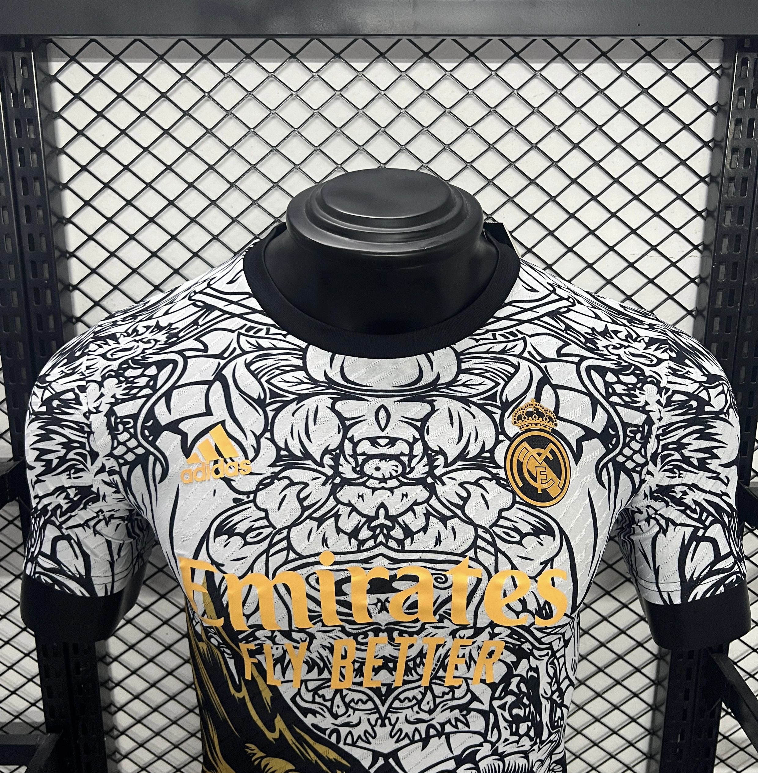 Real Madrid 24-25 Yellow Dragon Special Edition White Jersey - Player Version - SOCCERDEALSHOP
