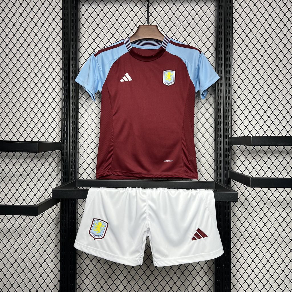 Aston Villa 24-25 Home Stadium Kids Kit - SOCCERDEALSHOP