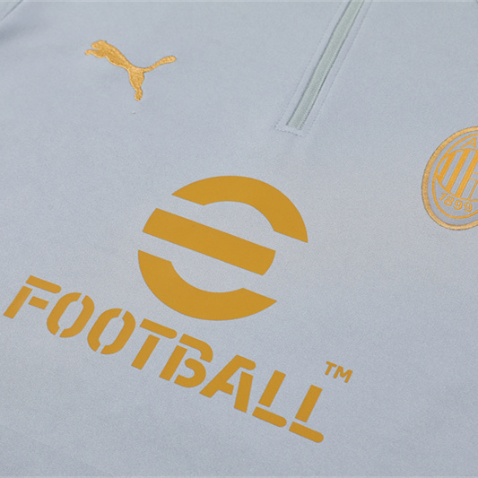 AC Milan 24-25 Kids Long Sleeve Training Set - Grey - SOCCERDEALSHOP