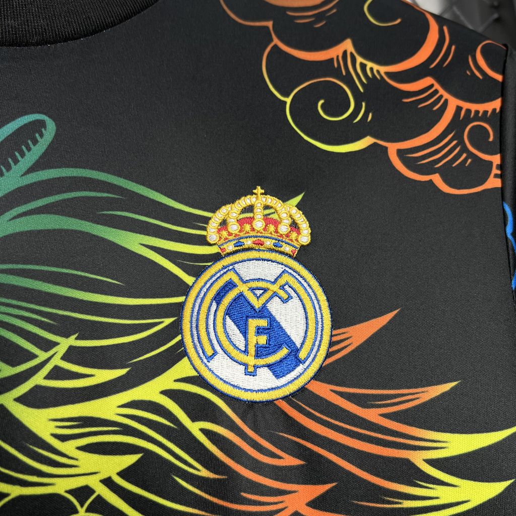 Real Madrid 24-25 Black Colorful Dragon Speical Jersey - Fans Version - SOCCERDEALSHOP
