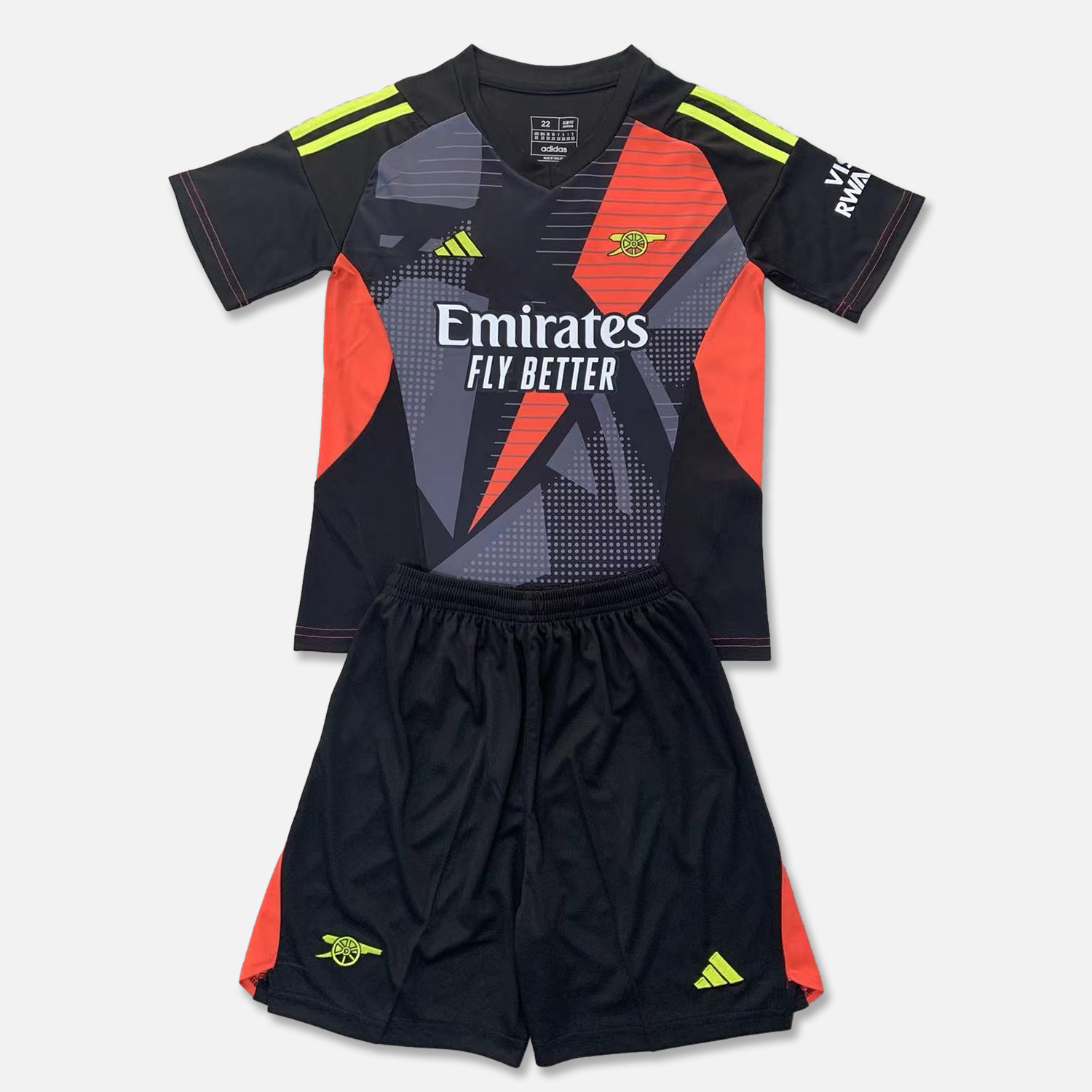 Arsenal 24-25 Black Goalkeeper Kids Kit - SOCCERDEALSHOP