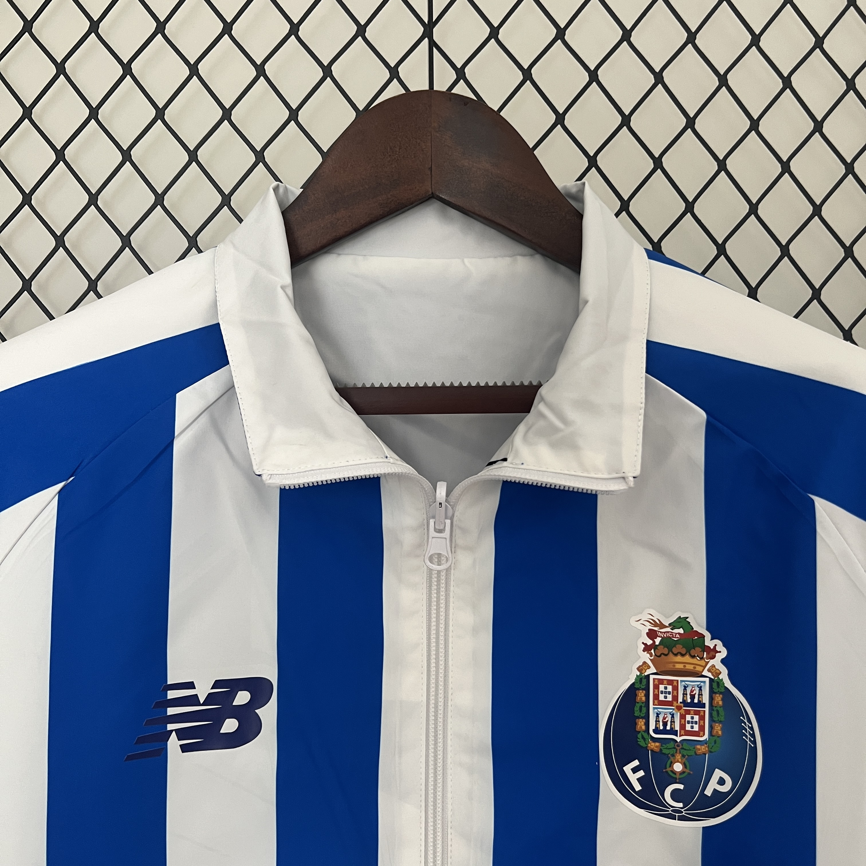 Porto 24-25 Double Sided Reversible Windbreaker - Blue & White - SOCCERDEALSHOP