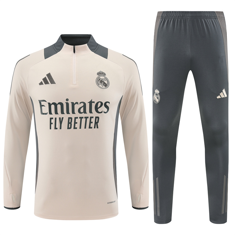 Real Madrid 24-25 Long Sleeve Training Set - Apricot - SOCCERDEALSHOP