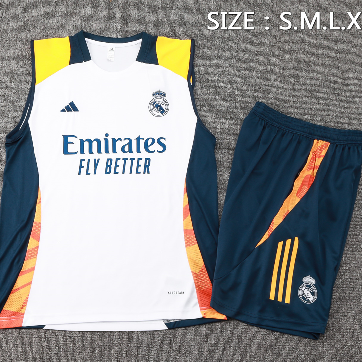 Real Madrid 24-25 Vest Training Set - White - SOCCERDEALSHOP