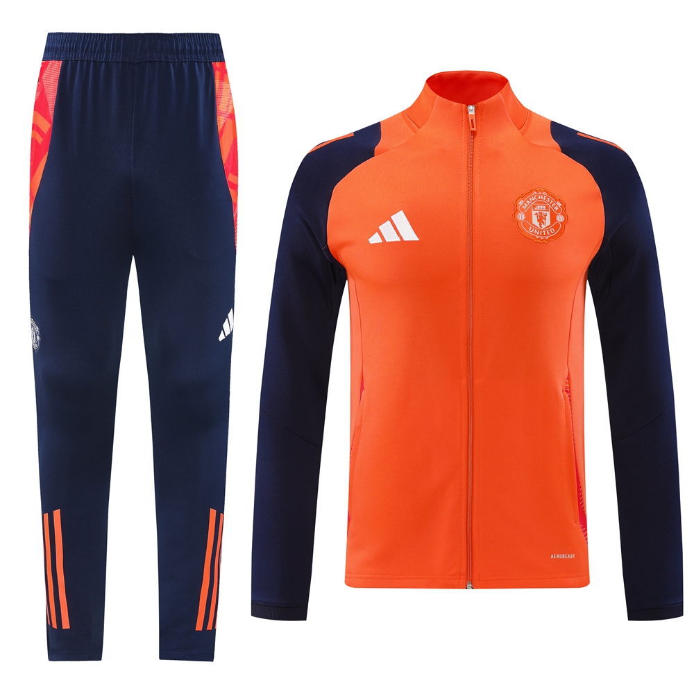 Manchester United 24-25 Jacket Training Tracksuit - Orange - SOCCERDEALSHOP