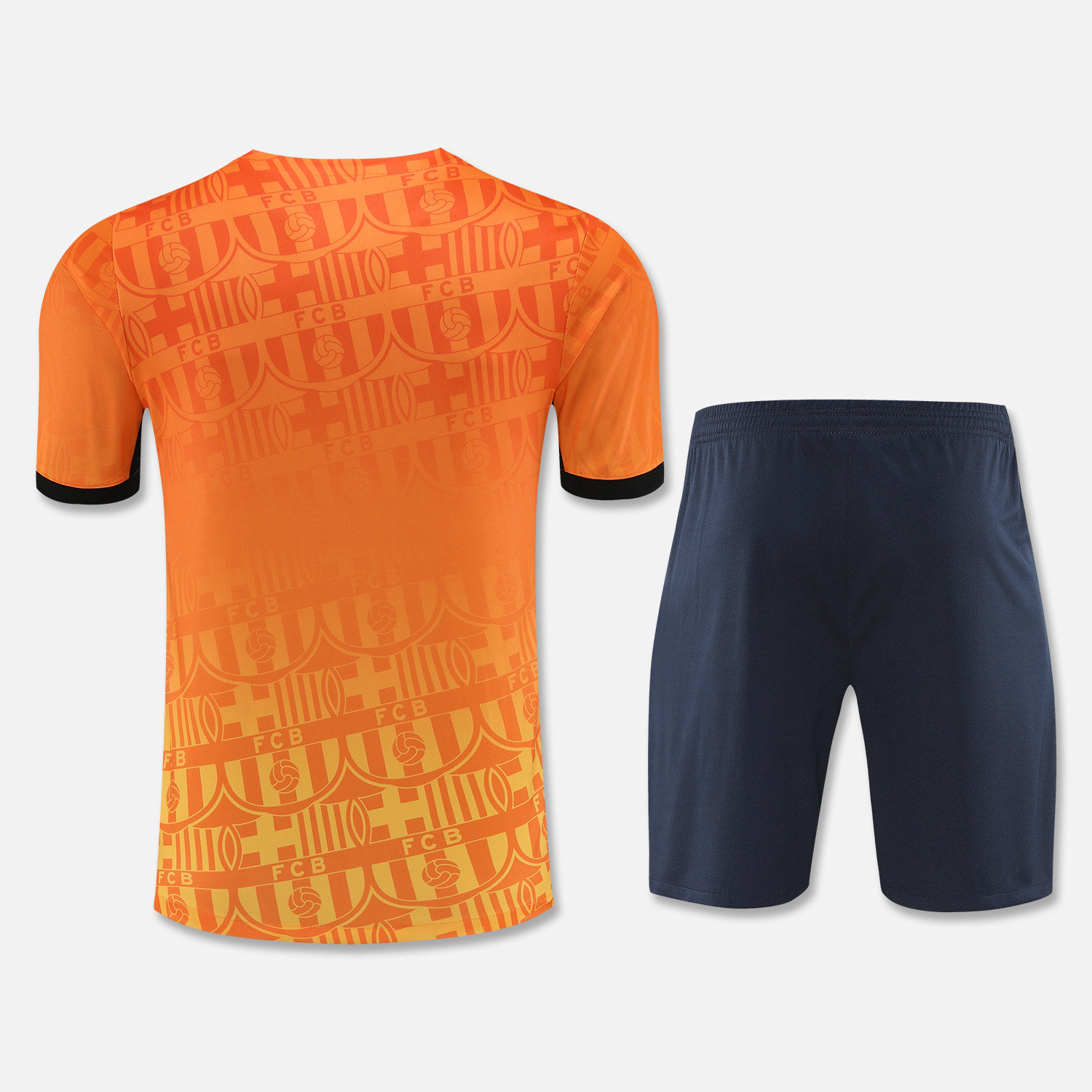 B.A.R.S.A 24-25 Short-Sleeve Training Set - Orange Top & Black Shorts - SOCCERDEALSHOP