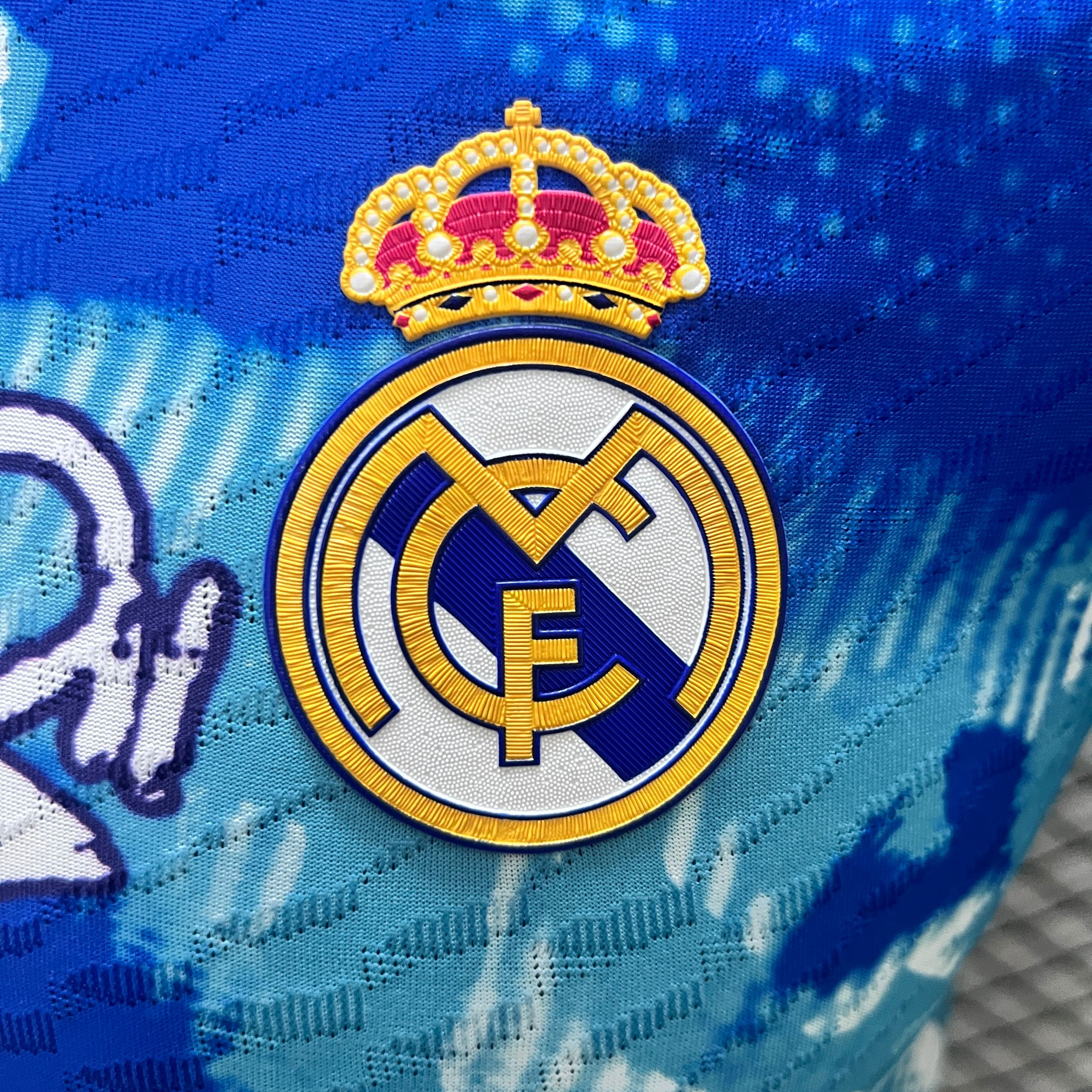 Real Madrid 24-25 Blue Watercolor Special Edition Jersey - Player Version - SOCCERDEALSHOP