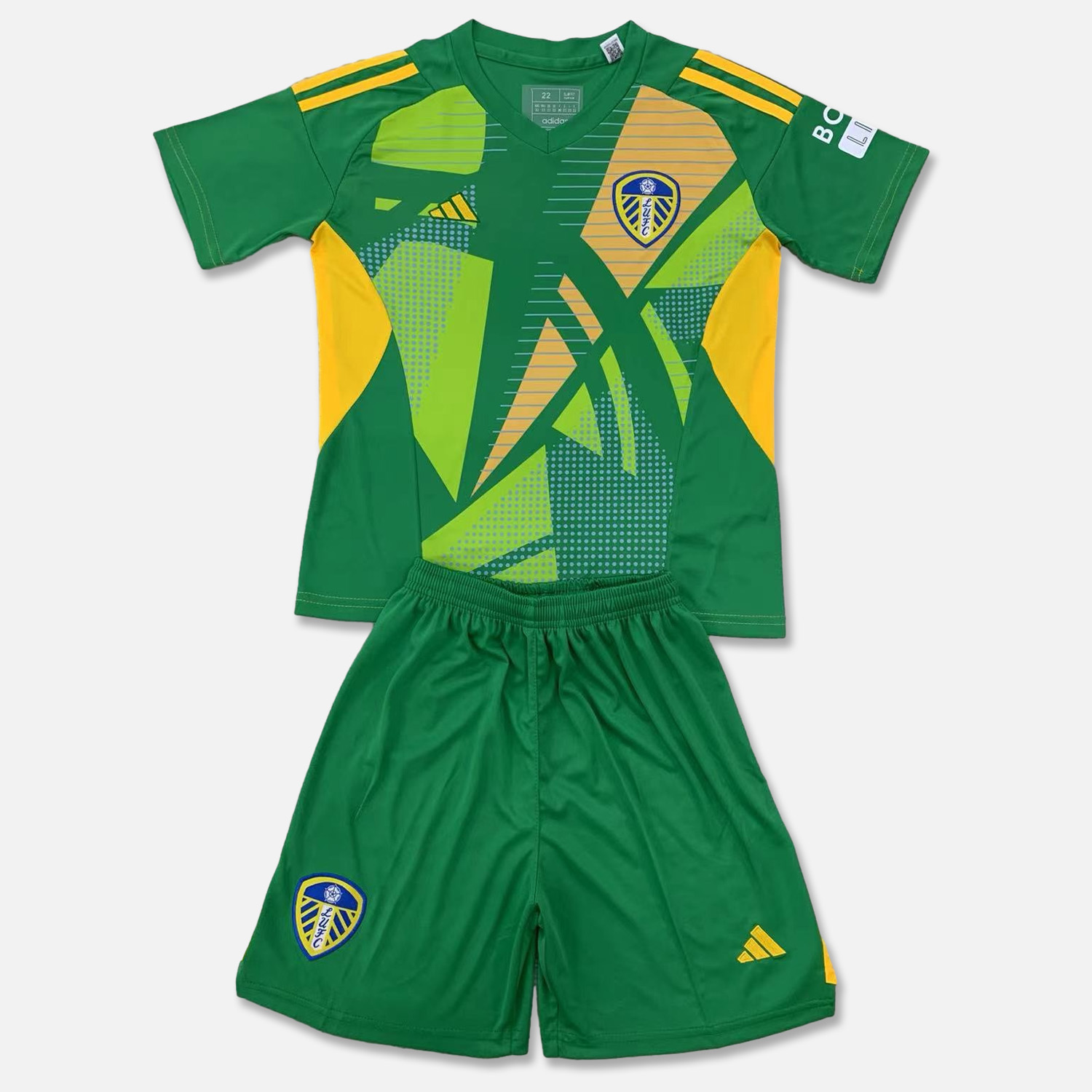 Leeds United 24-25 Fruit Green Goalkeeper Kids Kit - SOCCERDEALSHOP