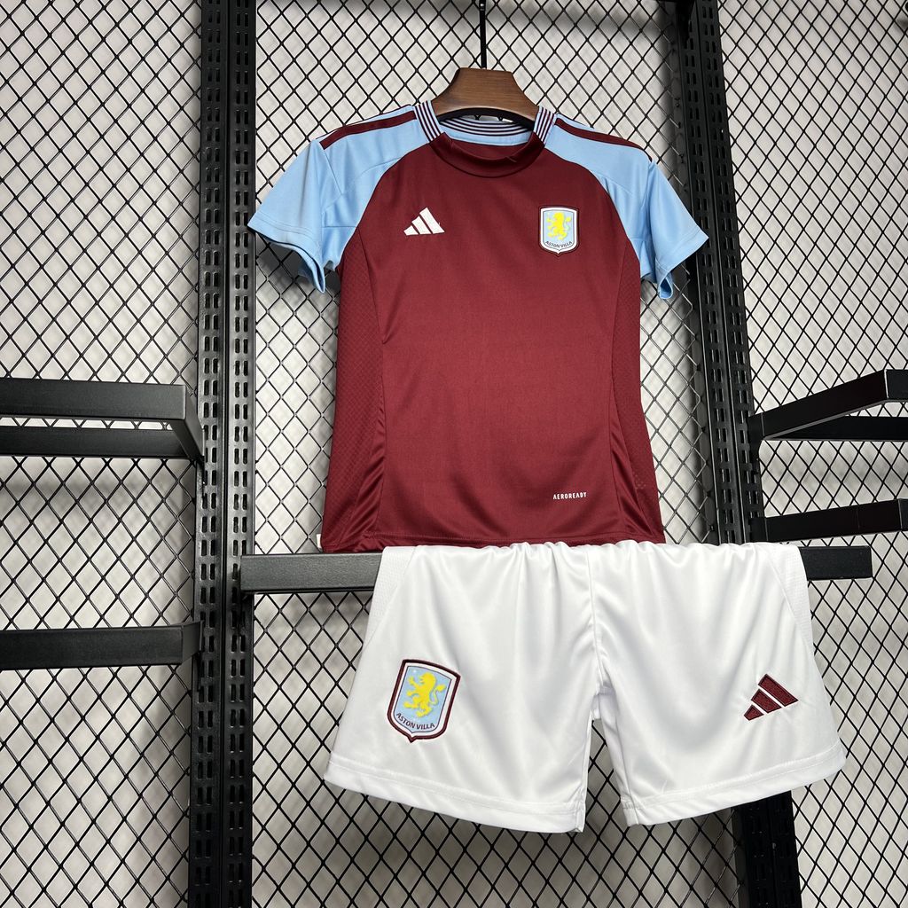 Aston Villa 24-25 Home Stadium Kids Kit - SOCCERDEALSHOP
