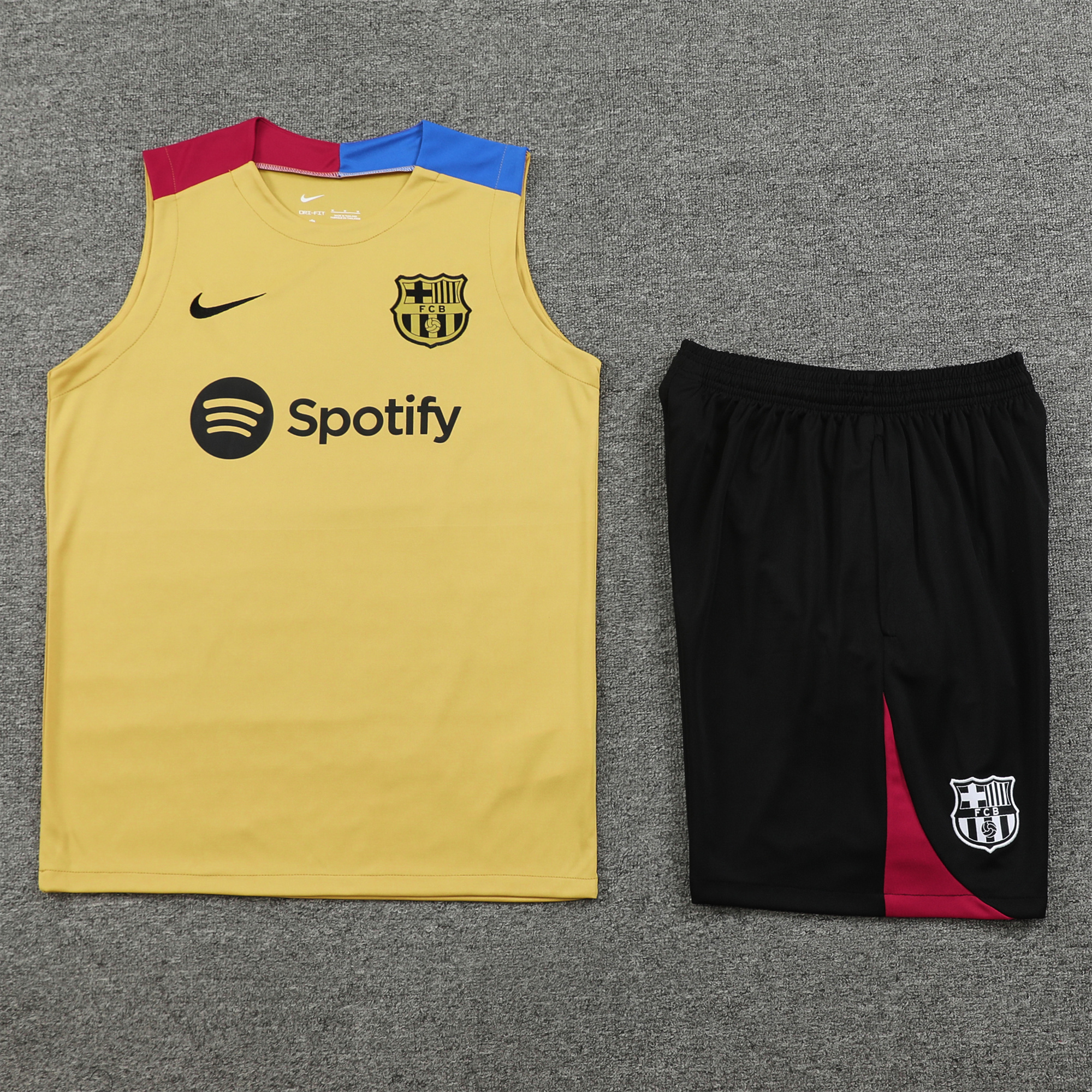 B.A.R.S.A 24-25 Training Vest Suit - Gold - SOCCERDEALSHOP