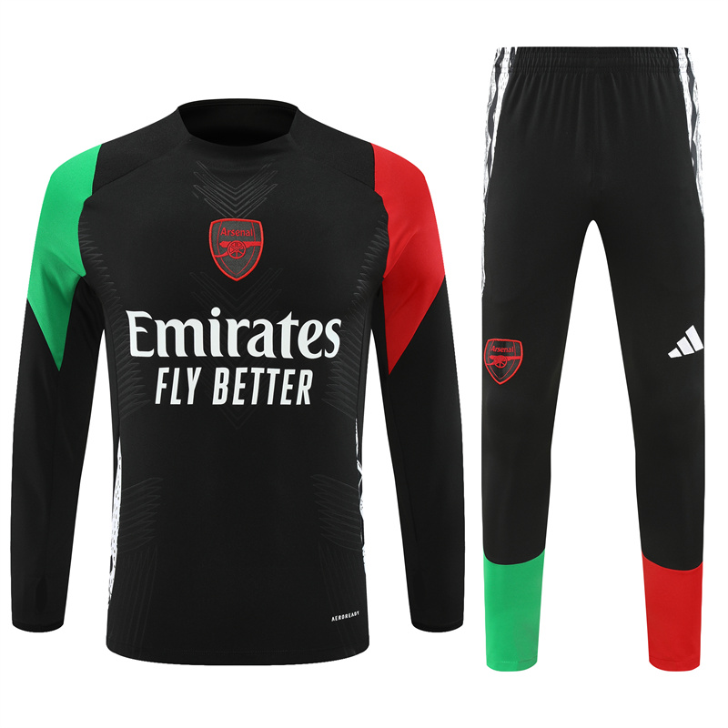 Arsenal 24-25 Long Sleeve Training Set - Player Version - Black - SOCCERDEALSHOP
