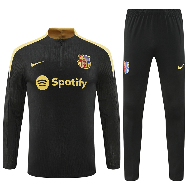 B.A.R.S.A 24-25 Long Sleeve Training Set - Player Version - Black Gold - SOCCERDEALSHOP