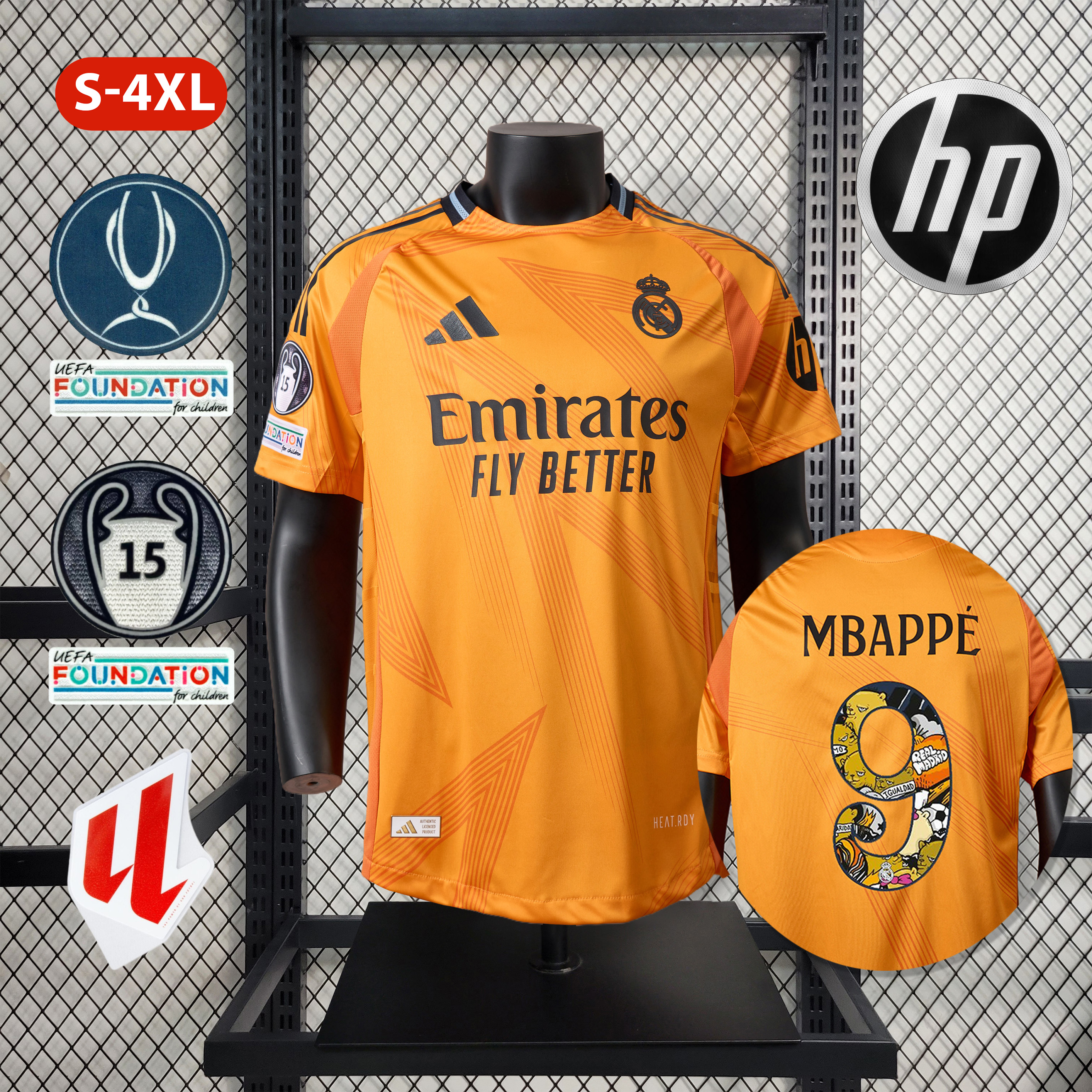 Real Madrid 24-25 Away Jersey with Bear Champ Font - Player Version - SOCCERDEALSHOP