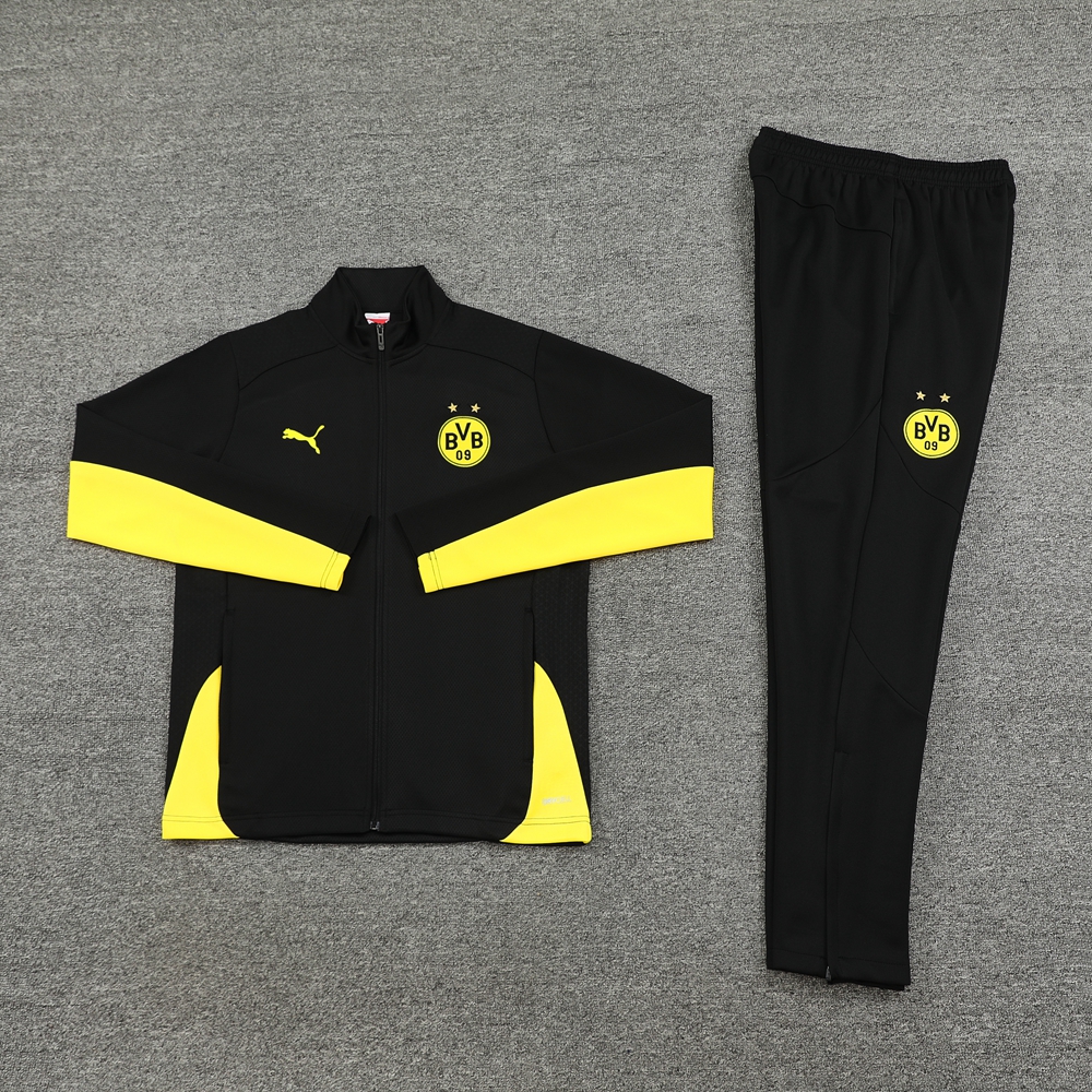 Dortmund 24-25 Jacket Training Tracksuit - Black and Yellow - SOCCERDEALSHOP