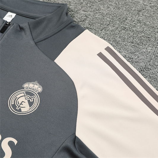 Real Madrid 24-25 Kids Long Sleeve Training Set - Deep Grey - SOCCERDEALSHOP