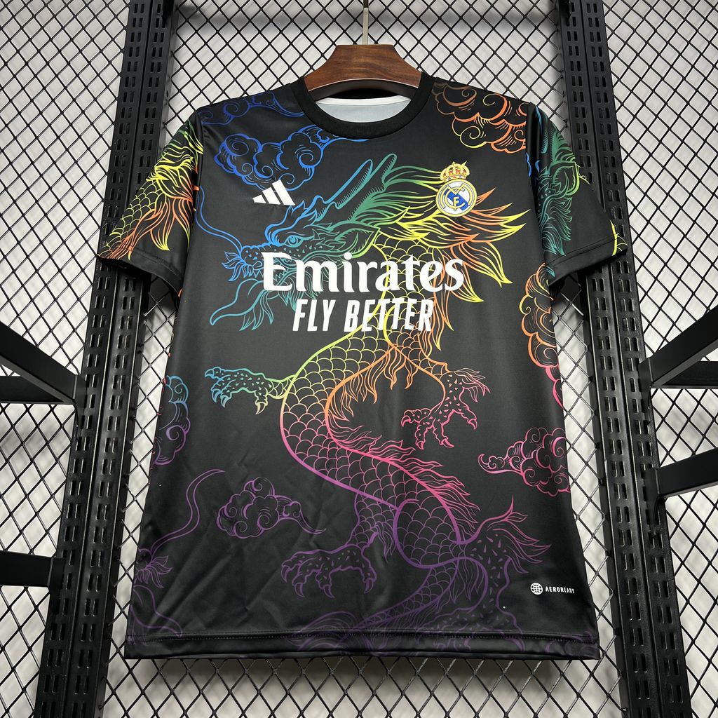 Real Madrid 24-25 Black Colorful Dragon Speical Jersey - Fans Version - SOCCERDEALSHOP
