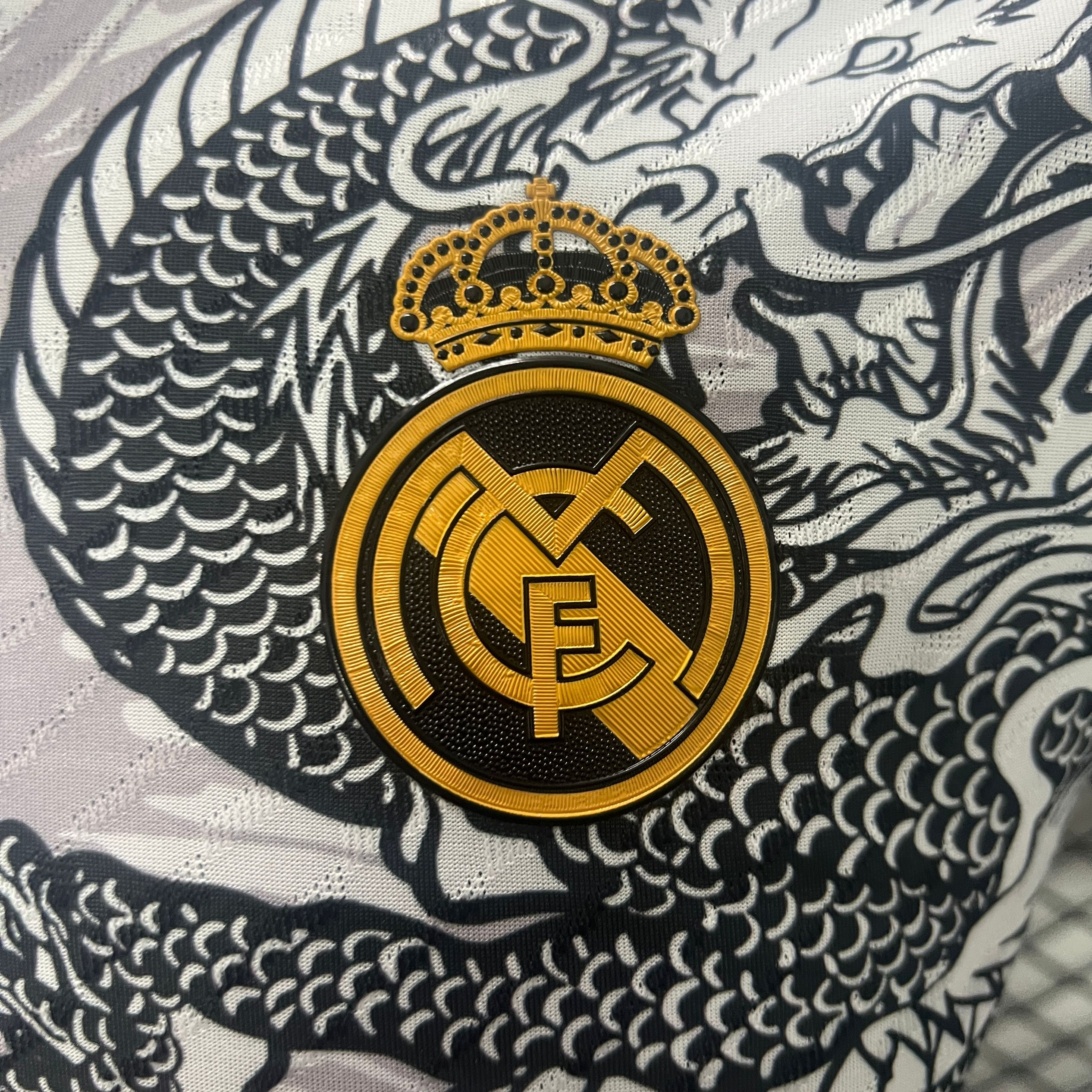 Real Madrid 24-25 Black Dragon Special Edition Gray Jersey - Player Version - SOCCERDEALSHOP