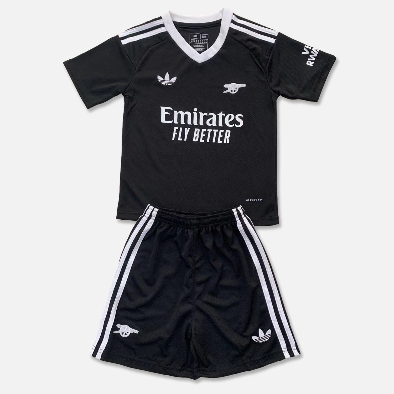 Arsenal 24-25 Full Black Goalkeeper Kids Kit - SOCCERDEALSHOP