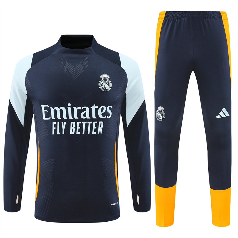 Real Madrid 24-25 Long Sleeve Training Set - Player Version - Royal Blue - SOCCERDEALSHOP
