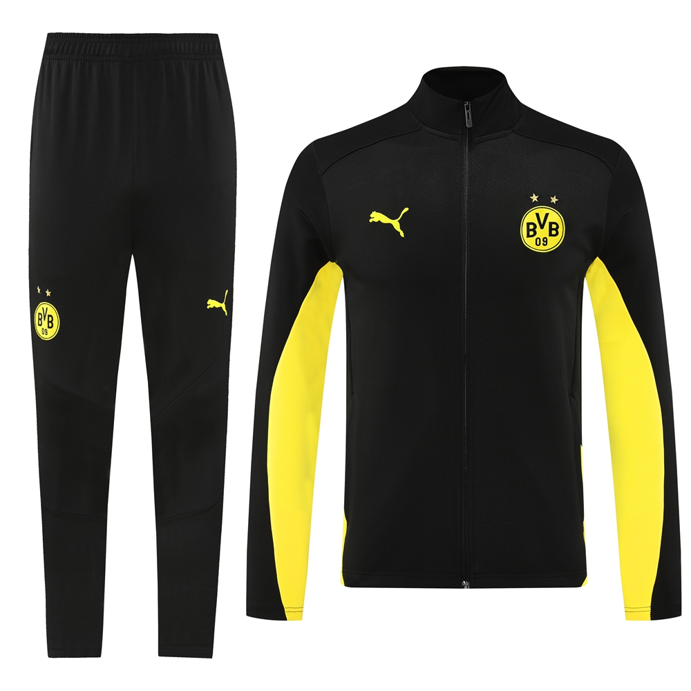 Dortmund 24-25 Jacket Training Tracksuit - Black and Yellow - SOCCERDEALSHOP