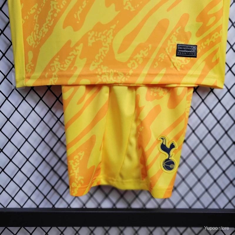 Tottenham Hotspur 24-25 Yellow Goalkeeper Kids Kit - SOCCERDEALSHOP