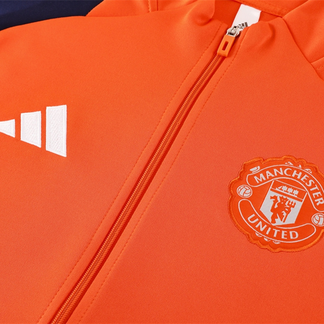 Manchester United 24-25 Jacket Training Tracksuit - Orange - SOCCERDEALSHOP