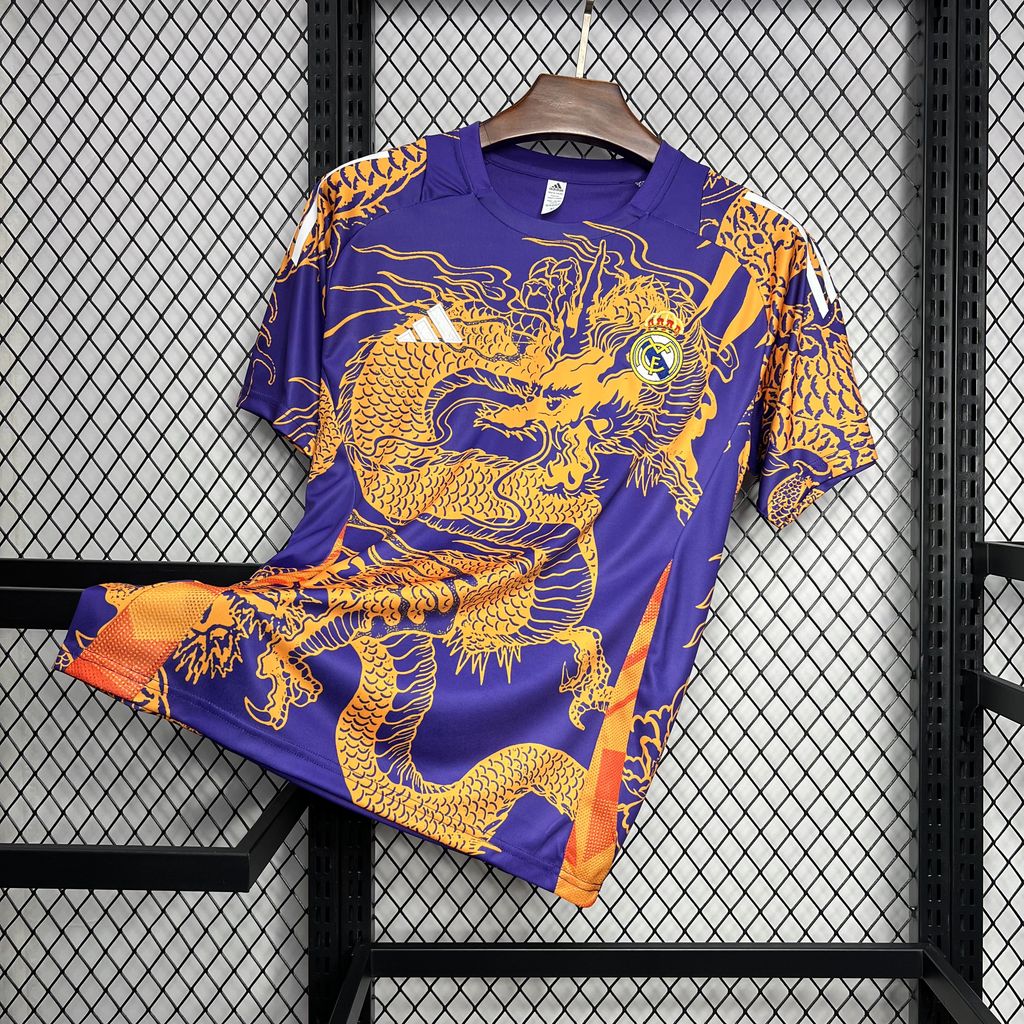 Real Madrid 24-25 Orange Dragon Special Edition Jersey - Fans Version - SOCCERDEALSHOP