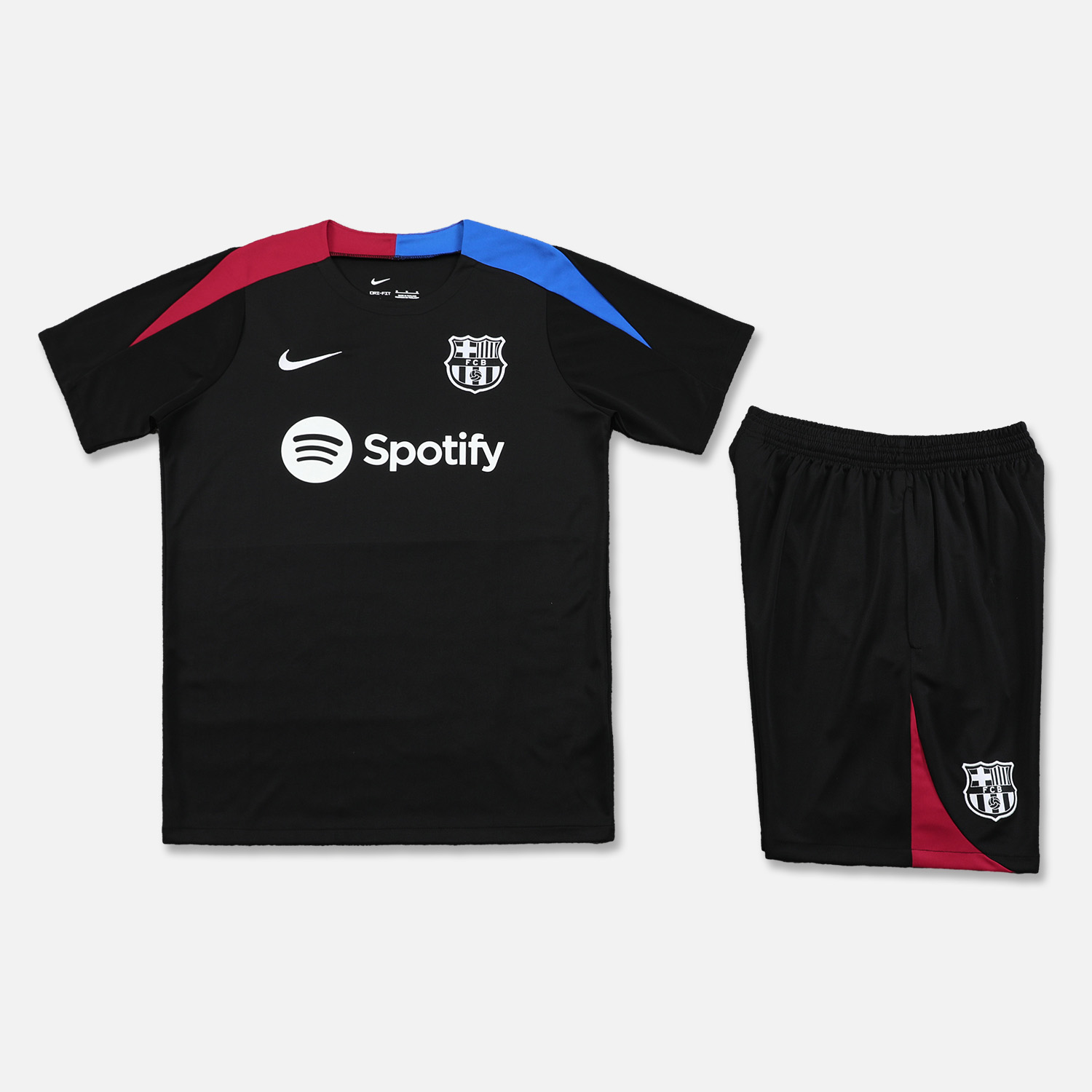 B.A.R.S.A 24-25 Short-Sleeve Training Set - Black Top & Shorts - SOCCERDEALSHOP