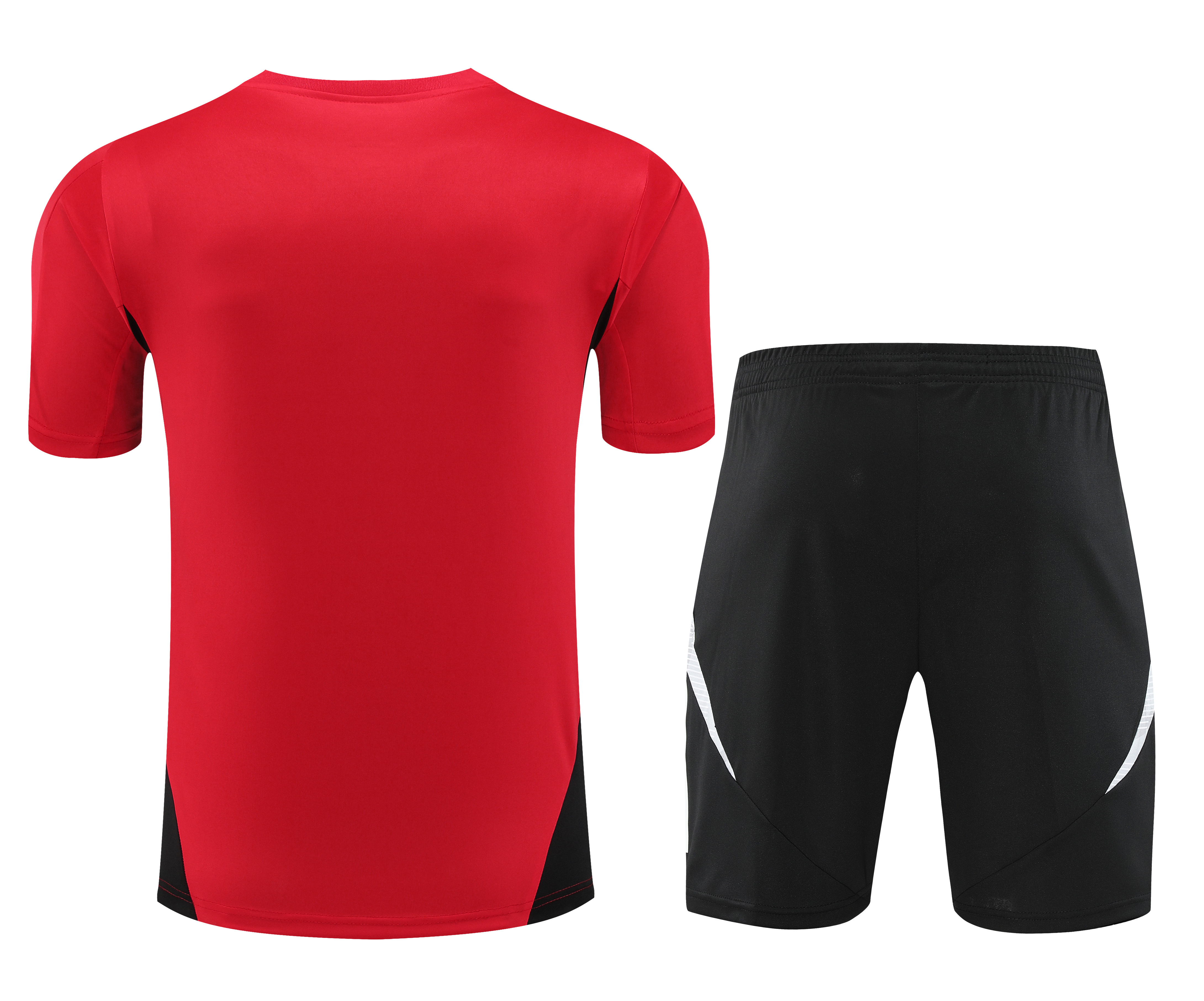 Manchester United 24-25 Short-Sleeve Training Kids Kit - Red Top and Black Shorts - SOCCERDEALSHOP