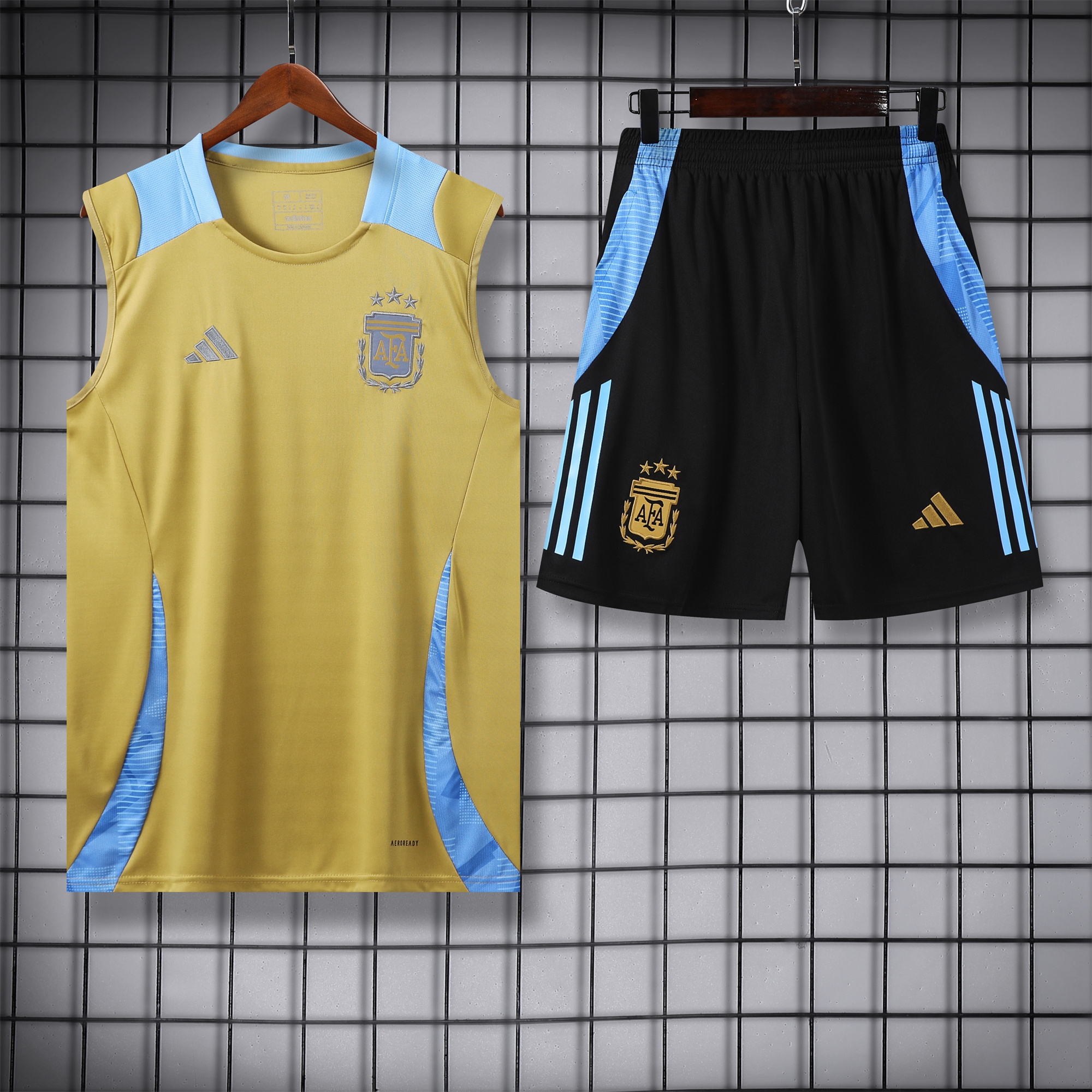 Argentina 24-25 Vest Training Set - Gold - SOCCERDEALSHOP