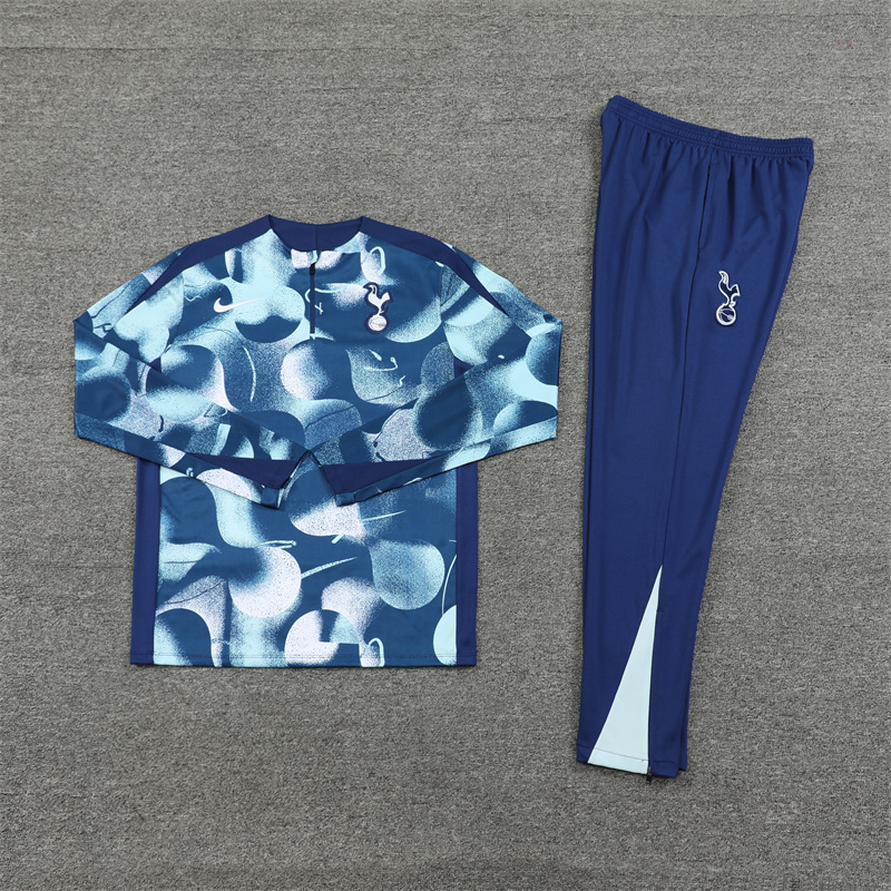 Tottenham Hotspur 24-25 Long Sleeve Training Set - Blue Camouflage - SOCCERDEALSHOP
