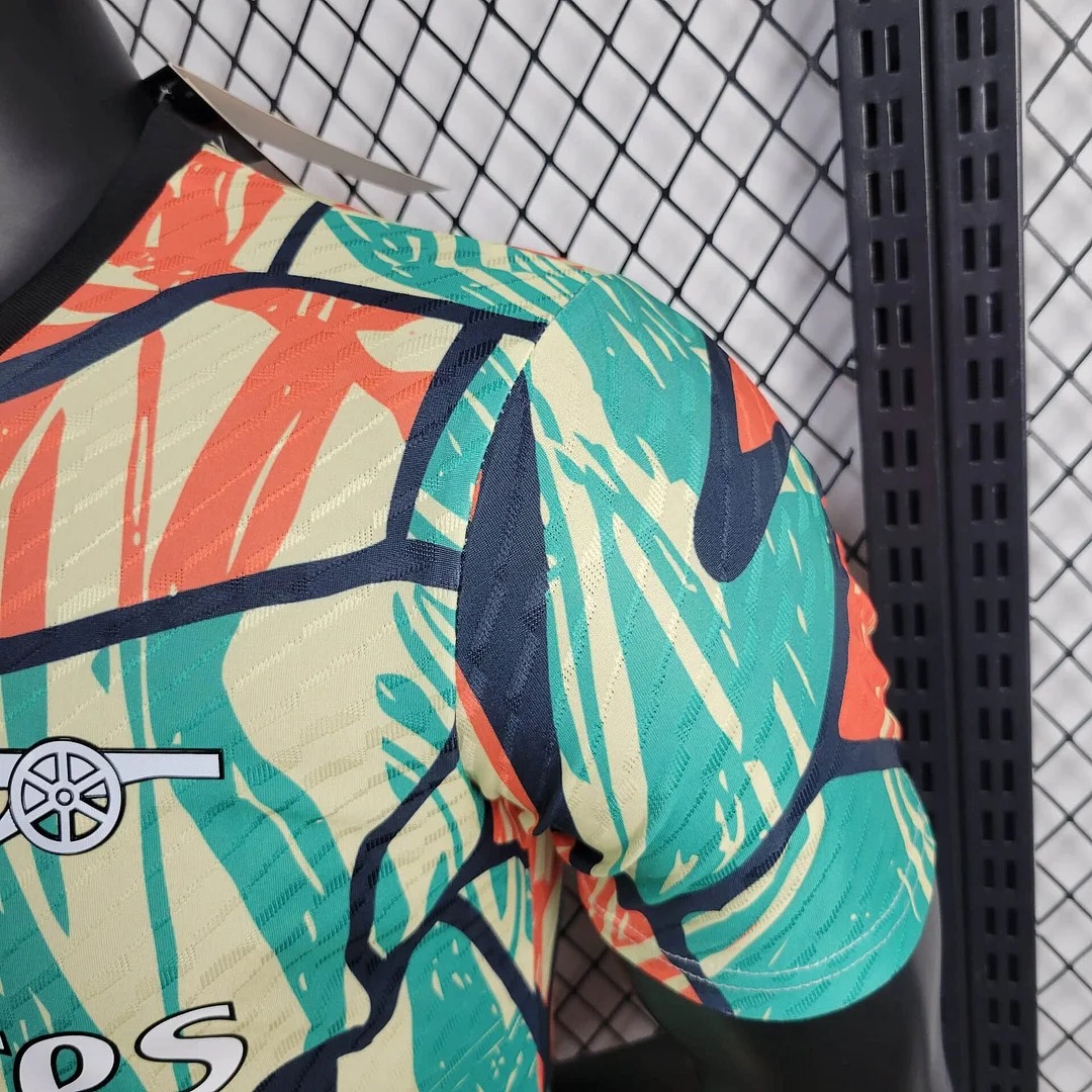 Arsenal 24-25 Red Green Pre-match Jersey - Player Version - SOCCERDEALSHOP