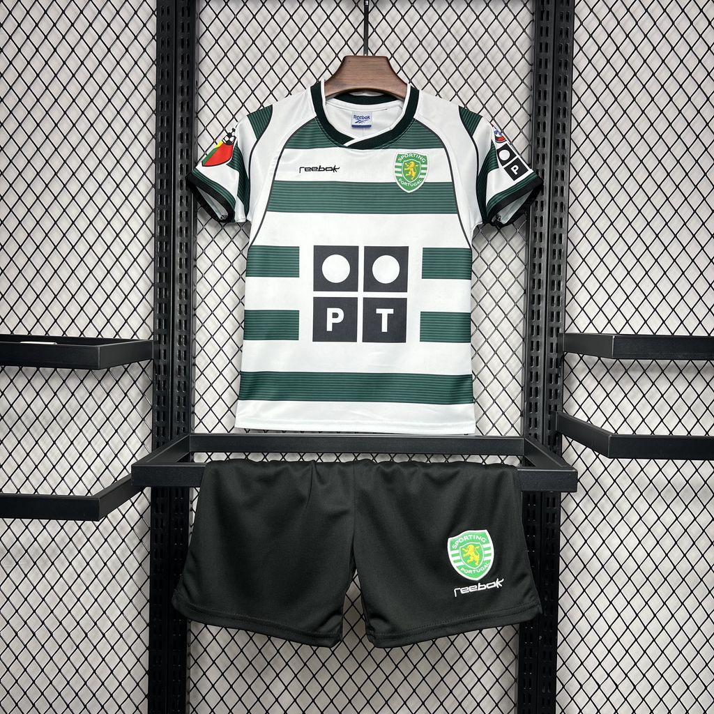 Retro Sporting CP 2001-03 Home Stadium Kids Kit - SOCCERDEALSHOP