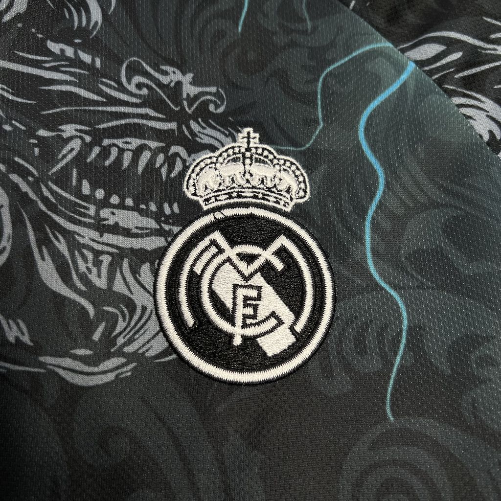 Real Madrid 24-25 White & Blue Loong Special Edition Jersey - Fans Version - SOCCERDEALSHOP