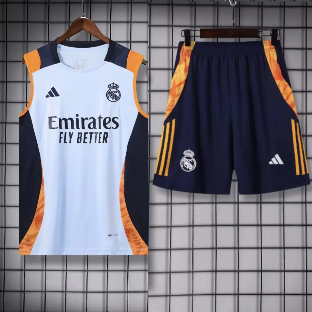 Real Madrid 24-25 Vest Training Set - Light Blue - SOCCERDEALSHOP