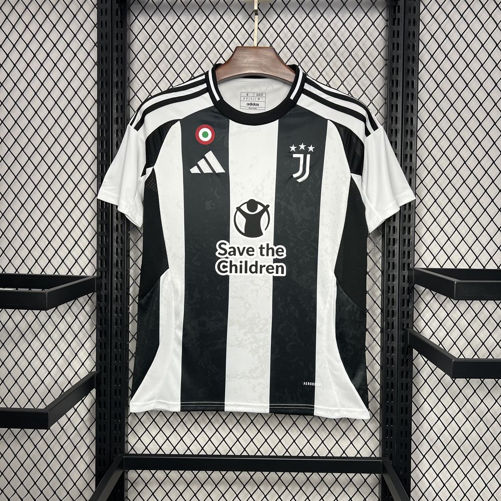 Juventus 24-25 Home Stadium Jersey With Chest Patch - Fans Version - SOCCERDEALSHOP