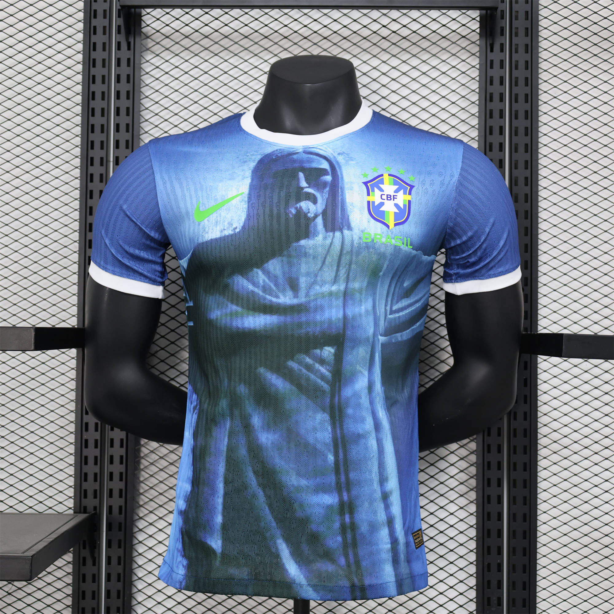 Brazil 2024 Blue Christ the Redeemer Statue Jersey - Player Version - SOCCERDEALSHOP