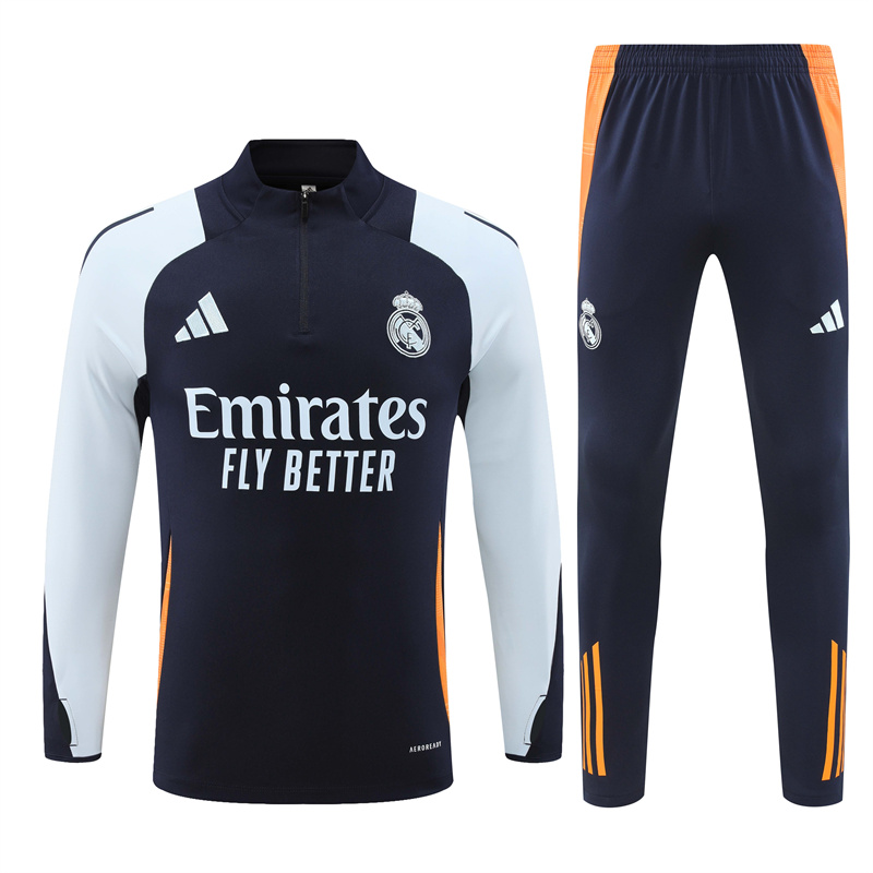 Real Madrid 24-25 Long Sleeve Training Set - Deep Blue - SOCCERDEALSHOP
